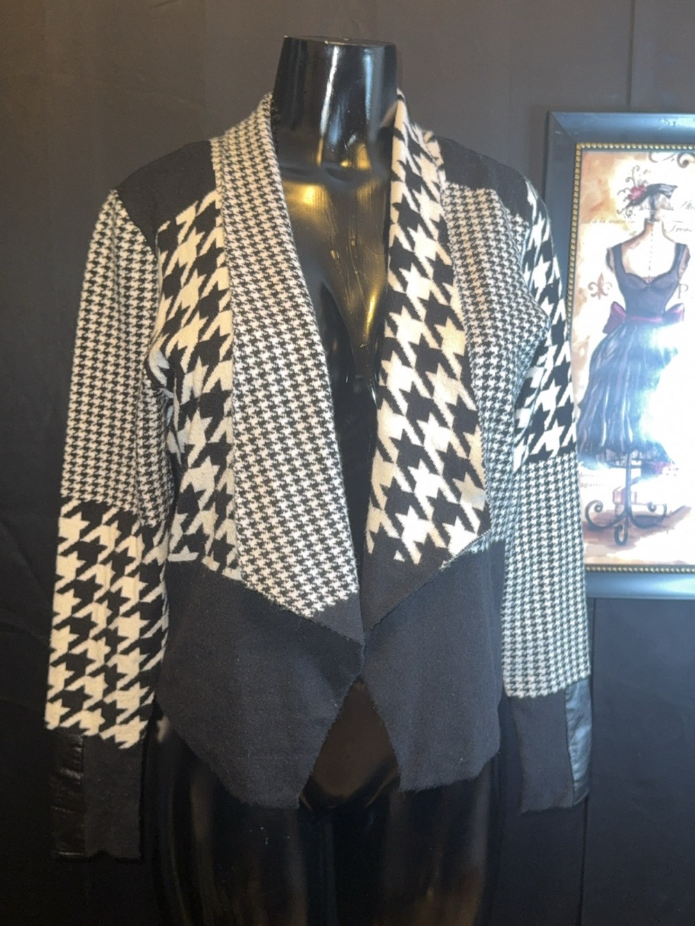 Houndstooth Patchwork Blazer